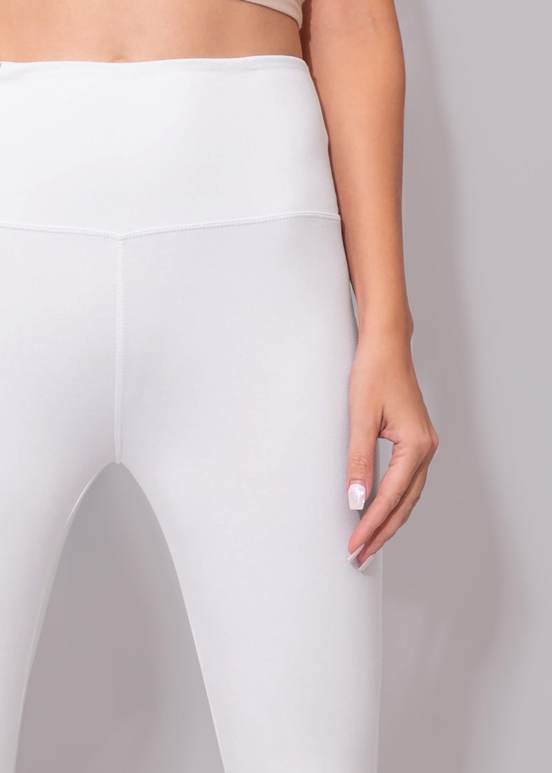 Conceited Leggings for Women - Tummy Control - 5" Waistband - Regular and Plus Size - White - Small - Medium - Image 4